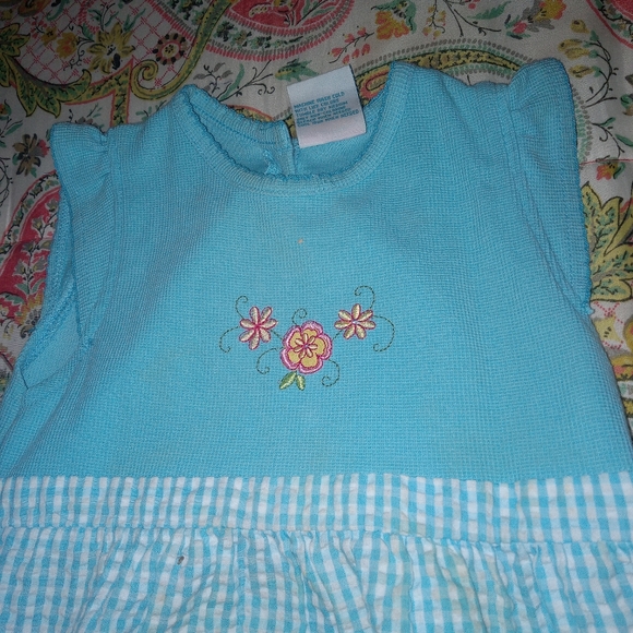 2,girls 4T dresse Little princess George cream lace  burgundy flowers, ML blue - Picture 4 of 4